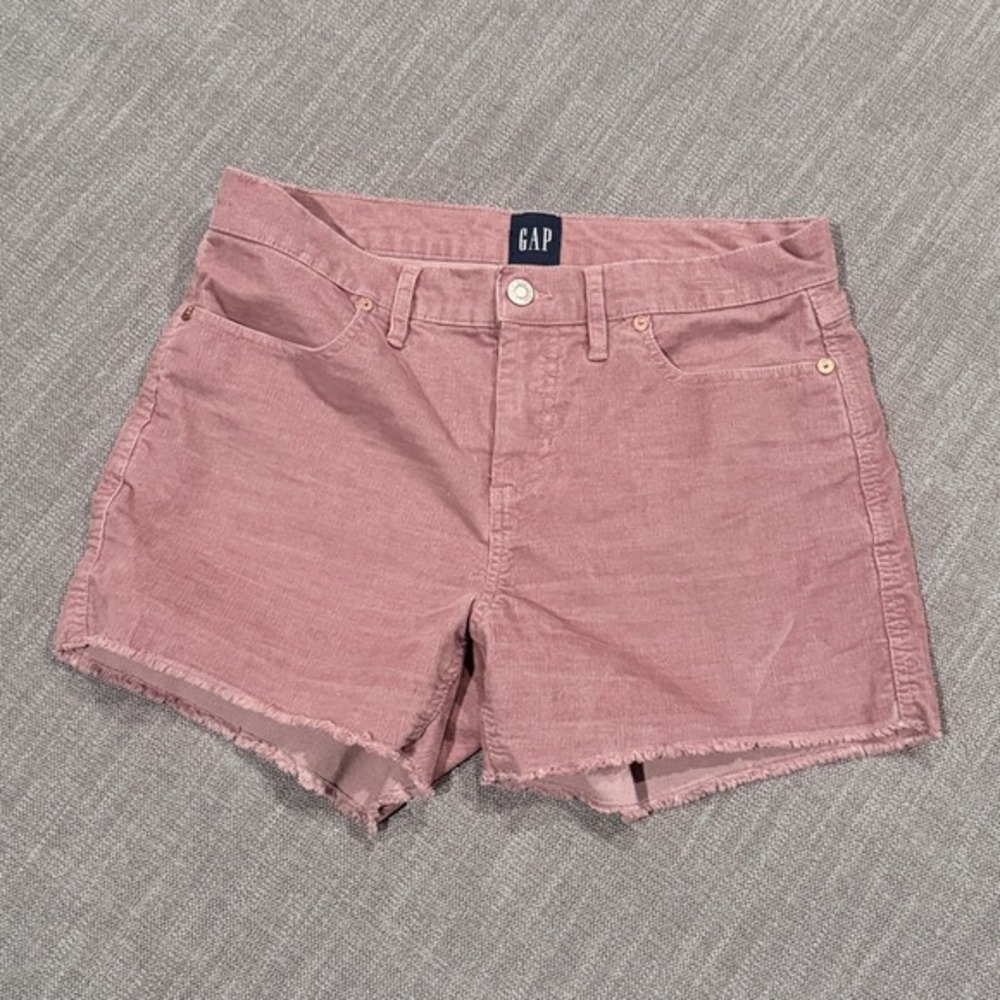 Gap Womens Pink Corduroy Raw Hem Shorts Dusty Rose‎ Mid Rise Size 6